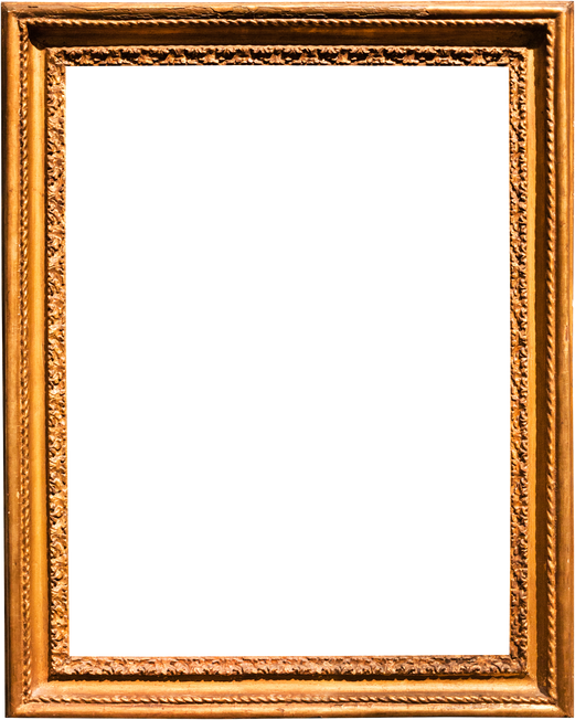 Vertical Old Vintage Wooden Picture Frame Isolated